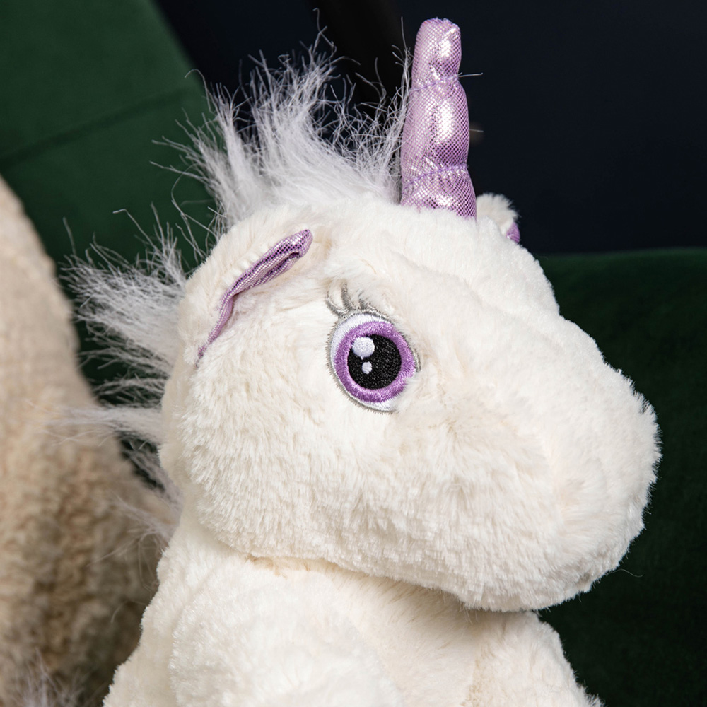Samuel Alexander Plush White Unicorn with Sparkly Purple Horn and Hooves Image 3
