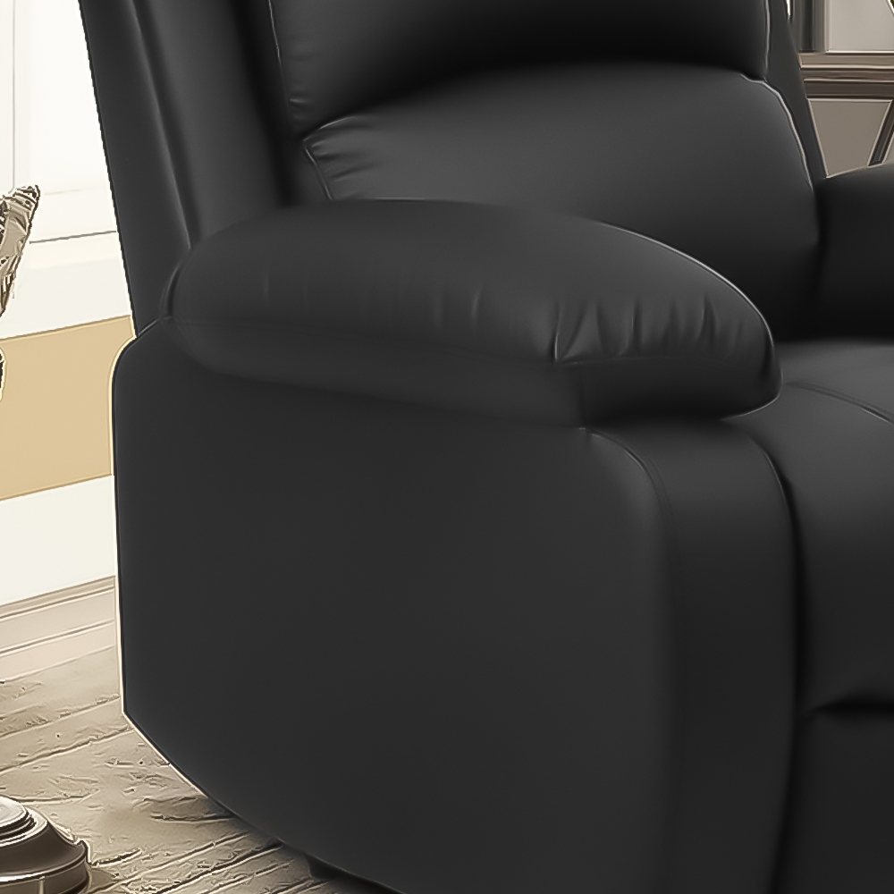 Brooklyn Black Bonded Leather Manual Recliner Chair Image 3