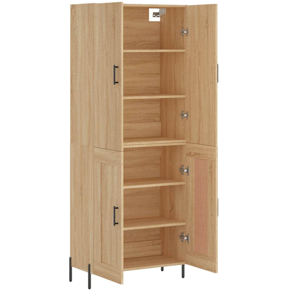 vidaXL 4 Door 6 Shelf Sonoma Oak Highboard with Metal Legs Image 4