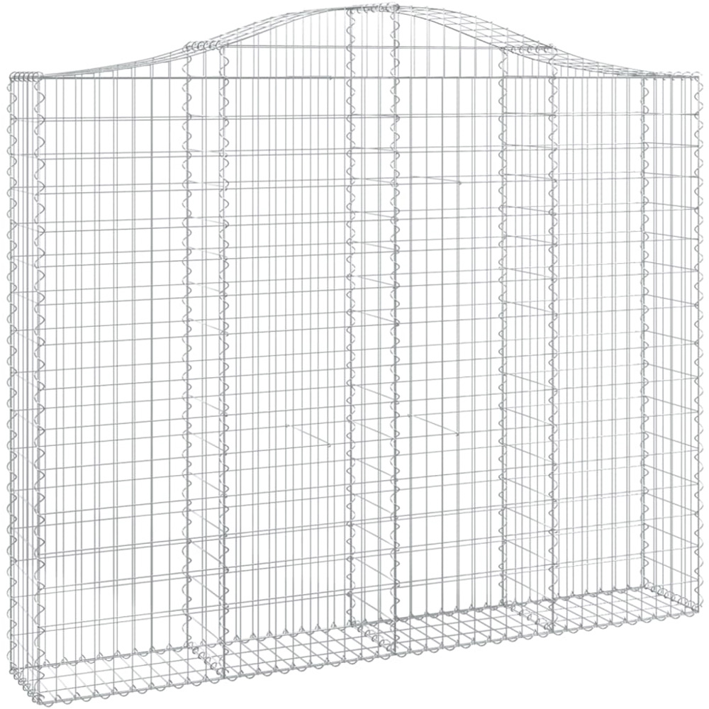vidaXL Silver Galvanised Iron Arched Gabion Basket 200 x 30 x 160/180cm 7 Pack Image 1