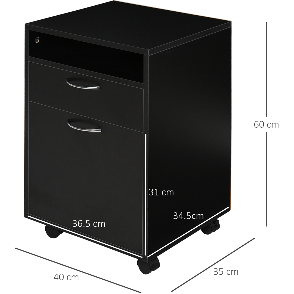 HOMCOM Single Door Single Drawer Black Printer Stand Image 8