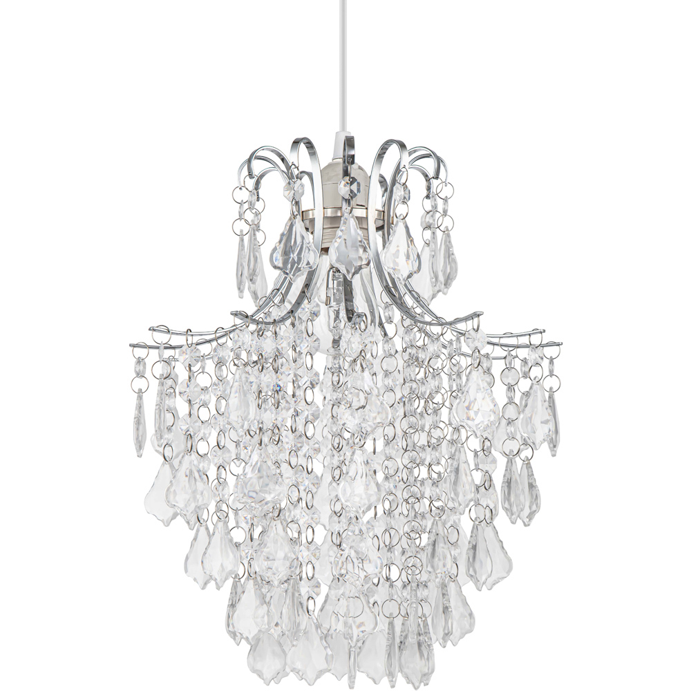 Cosylyte Jasmine Clear Easyfit Classic Beaded Lamp Shade Image 1