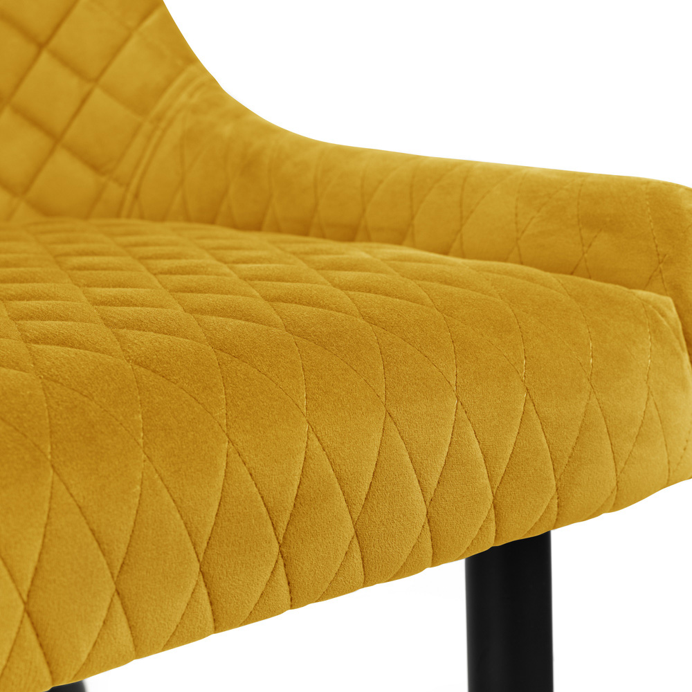 Julian Bowen Luxe 2 Seater Mustard High Back Dining Bench Image 4