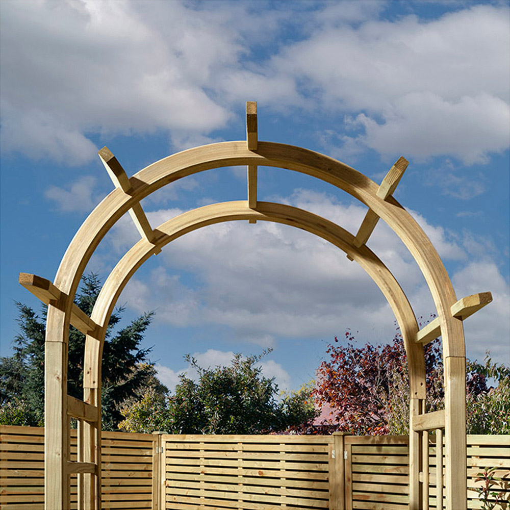 Rowlinson Chester 3 x 2ft Natural Arch with Trellis Sides Image 6
