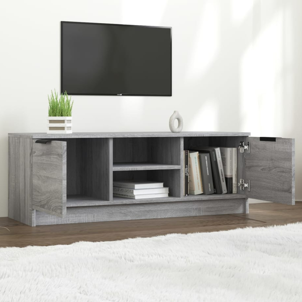vidaXL 2 Door 2 Shelf Grey Sonoma TV Cabinet Image 1