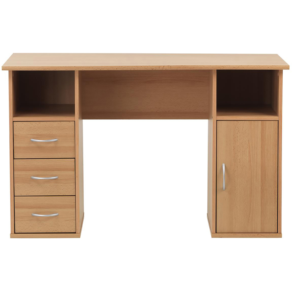 Alphason Maryland Single Door 3 Drawer Office Desk Beech Image 3