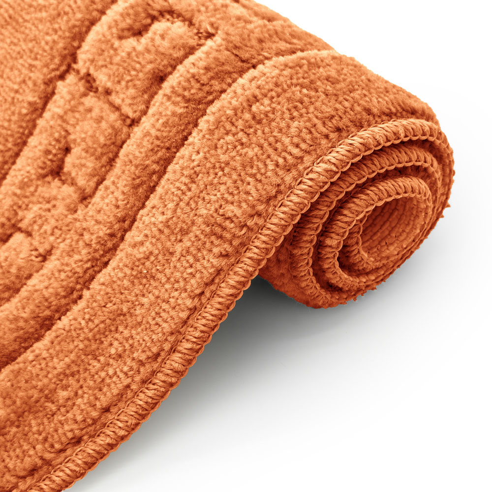 Velosso Greek Key Orange Bath Mat Set Image 3