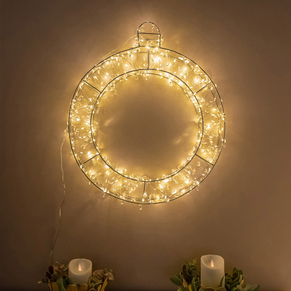 The Christmas Centre 280 Warm White LED Pre-Lit Silver Light-Up Bauble 50cm Image 6