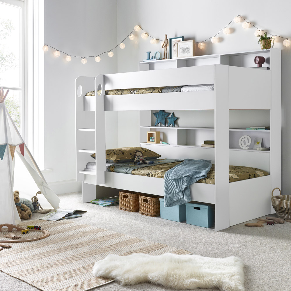 Oliver White Single Drawer Storage Bunk Bed Image 7