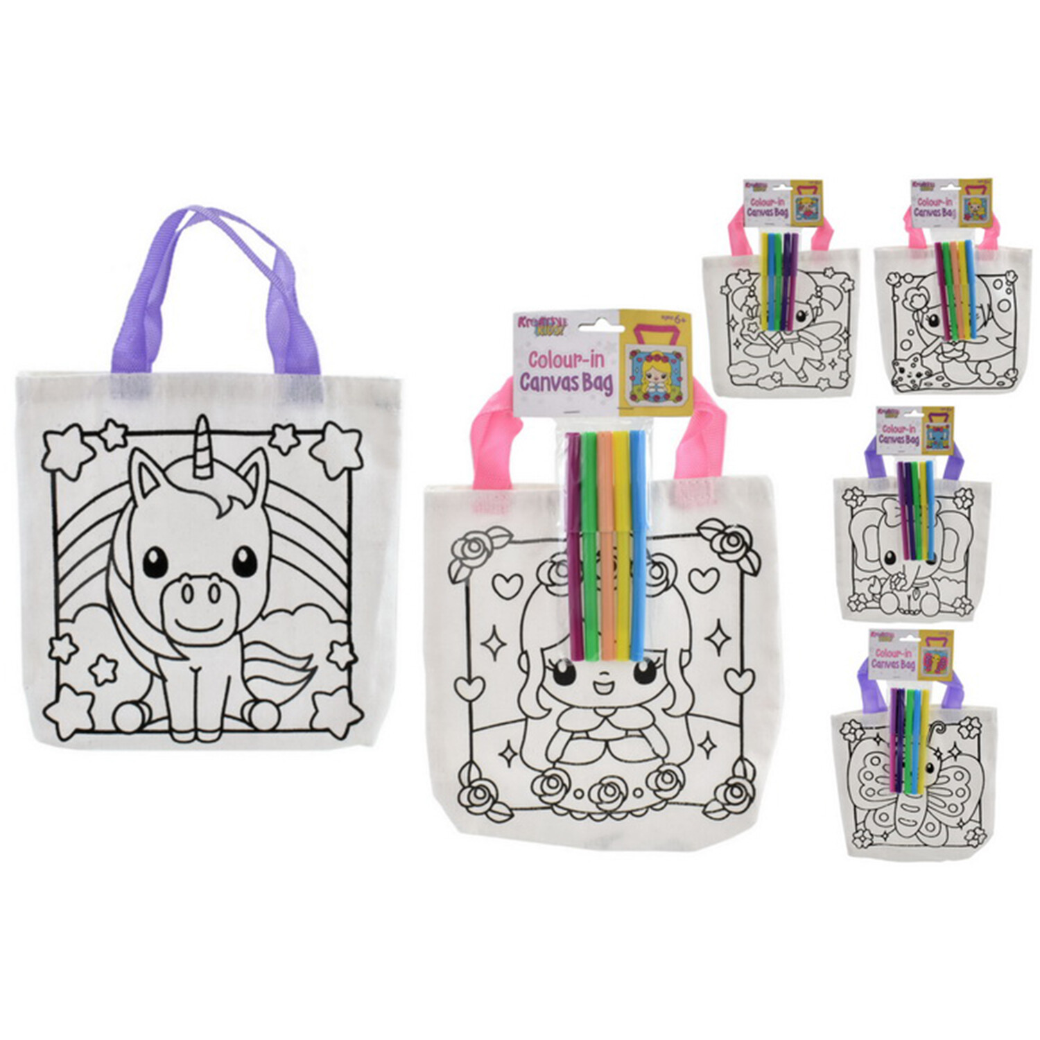 Single Kreative Kids Colour Your Own Canvas Bag Kit in Assorted styles Image 1