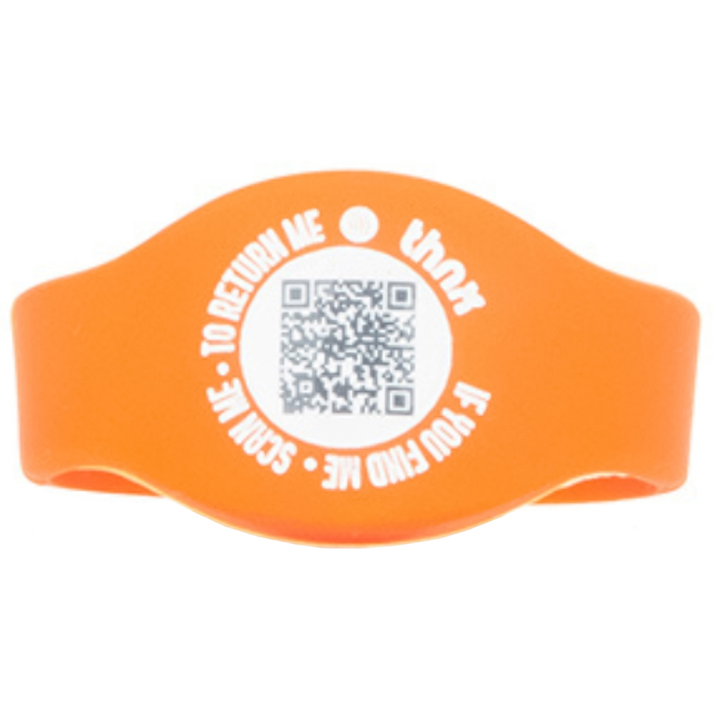 Thnx Orange Airtag SOS Bracelet with QR Code Image 3