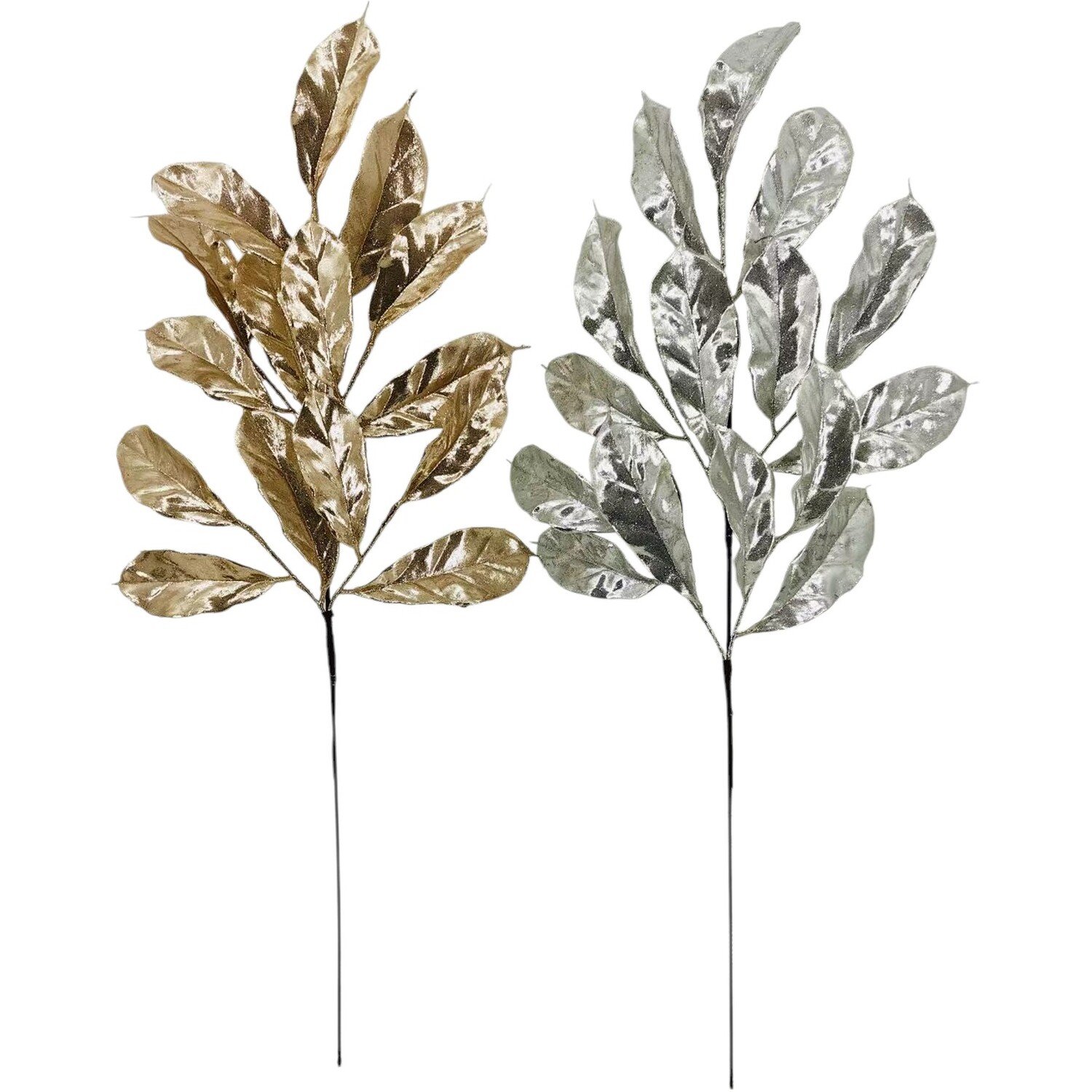 Metallic Leafy Spray Silver or Gold Image 1