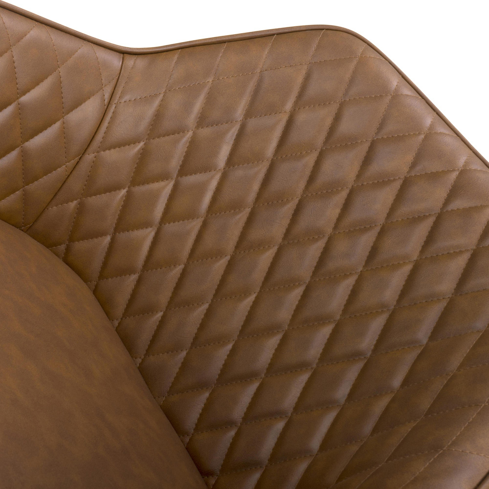 wilko Kensington Vintage Brown Quilted Bar Stool Image 4