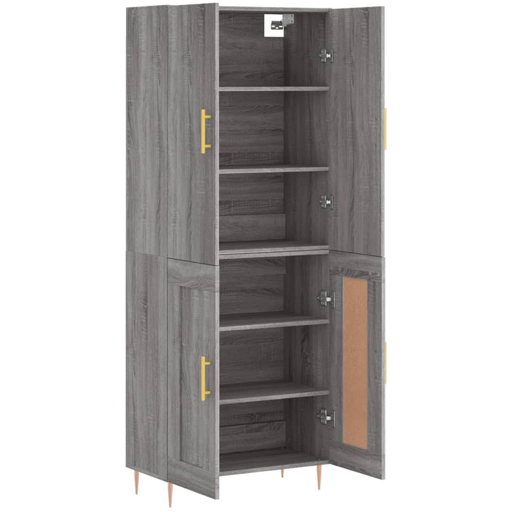 vidaXL 4 Door Grey Sonoma Highboard Image 4