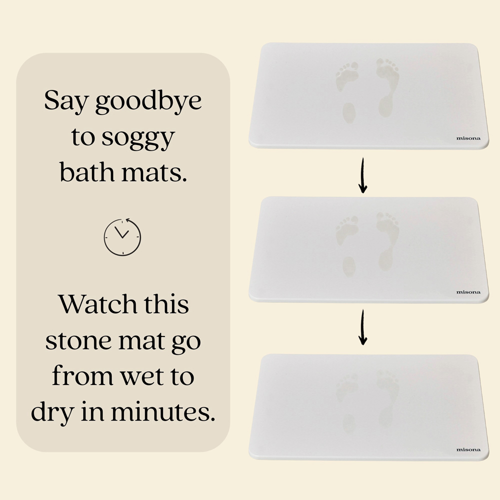 Allure Bath Fashions Off White Large Stone Diatomite Bath Mat 50 x 80cm Image 4