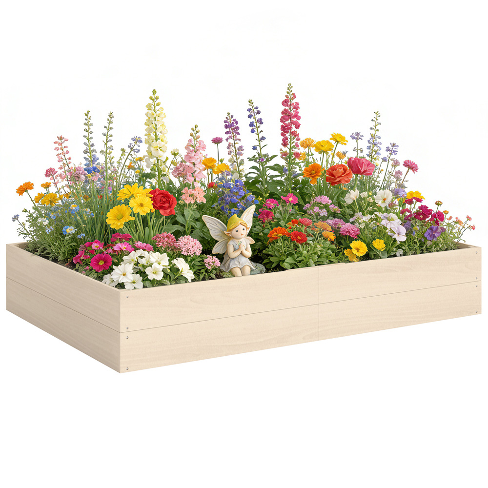 Outsunny 620L Wooden Raised Garden Bed Image 1