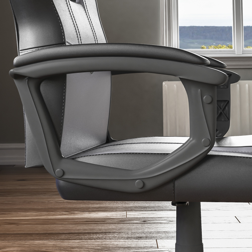 Vida Designs Comet Grey and Black Swivel Office Chair Image 5