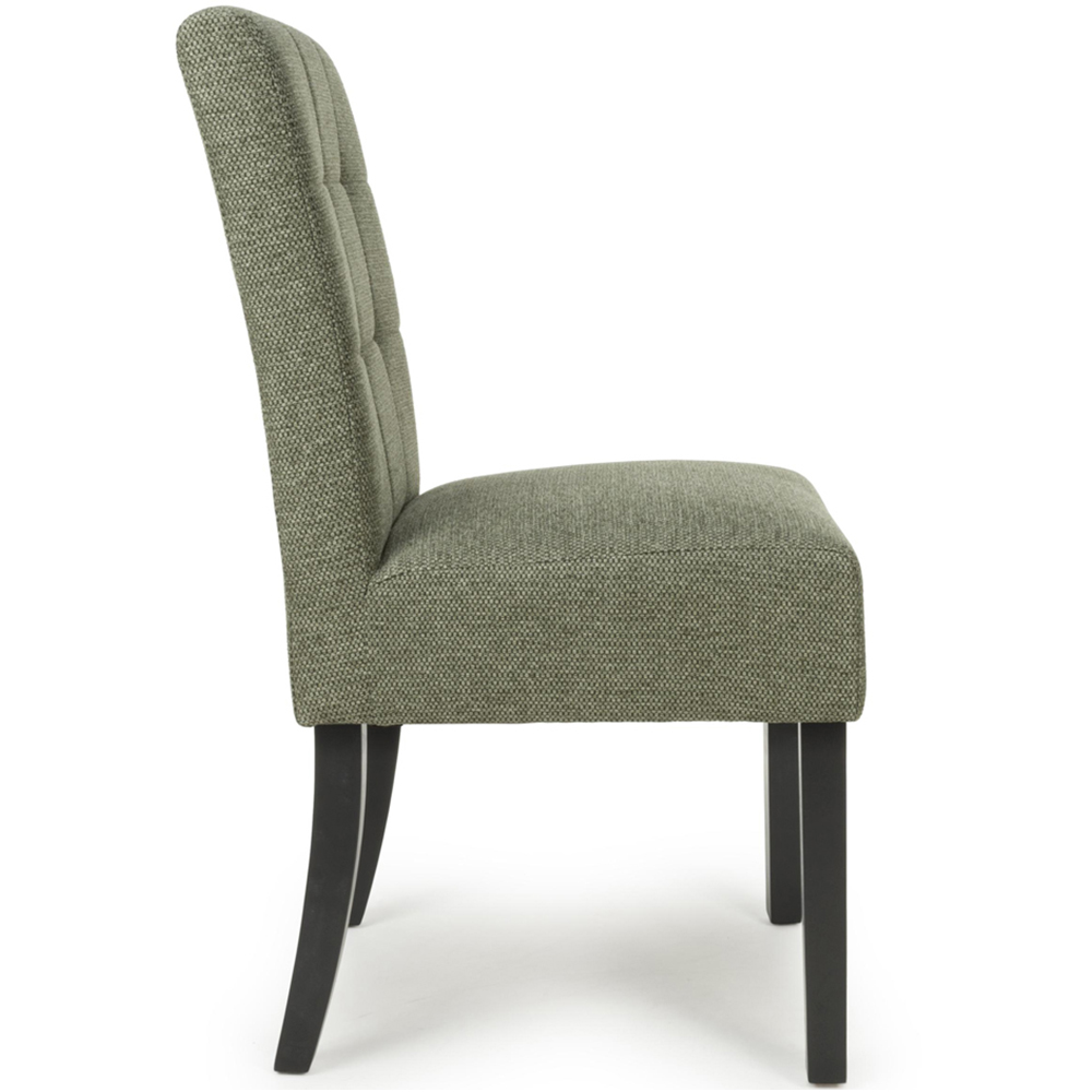 Portland Harlow Olive Weave Black Legs Waffle Back Dining Chair Image 3