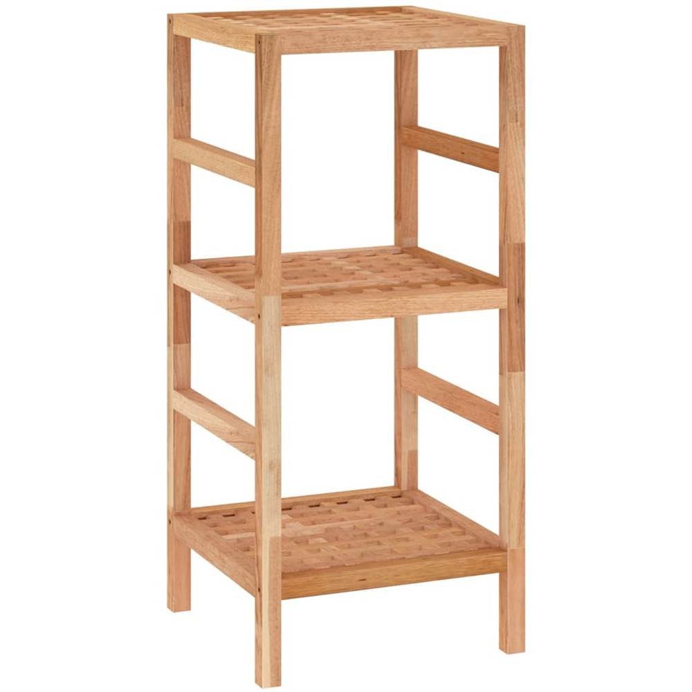 vidaXL 2 Shelf Solid Wood Walnut Bathroom Shelf Image 2