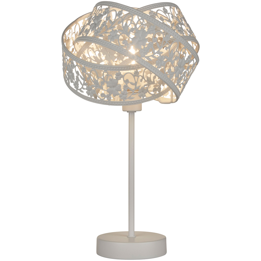 Lighting Collection Willa White Table Lamp Image 3