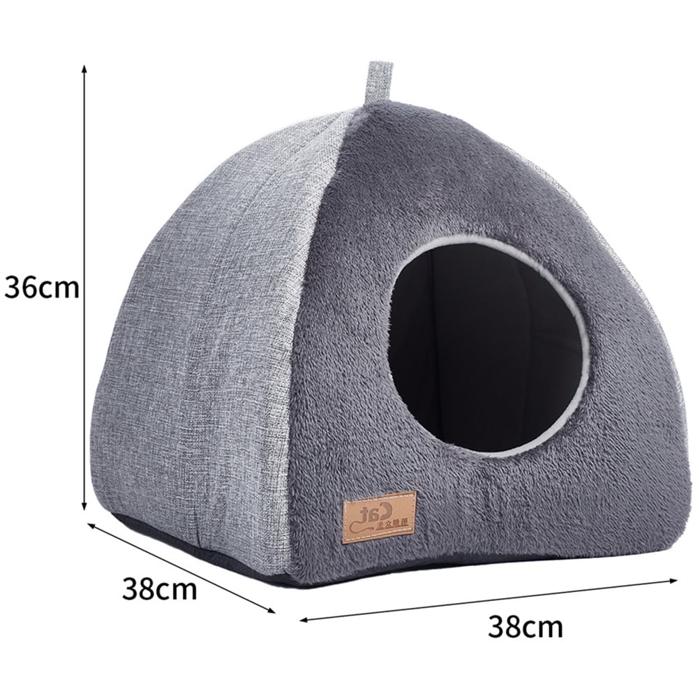 H&O Direct Grey Triangular Dog and Cat House 15 x 15inch Image 4