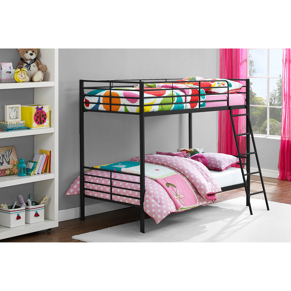 Dorel Single Over Single Black Convertible Bunk Bed Image 5