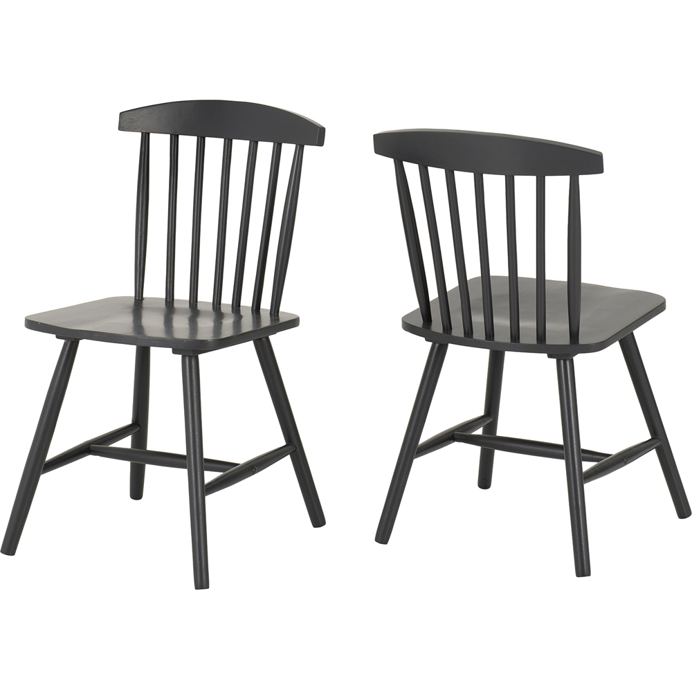 Seconique Emery Set of 2 Dark Grey Dining Chair Image 2