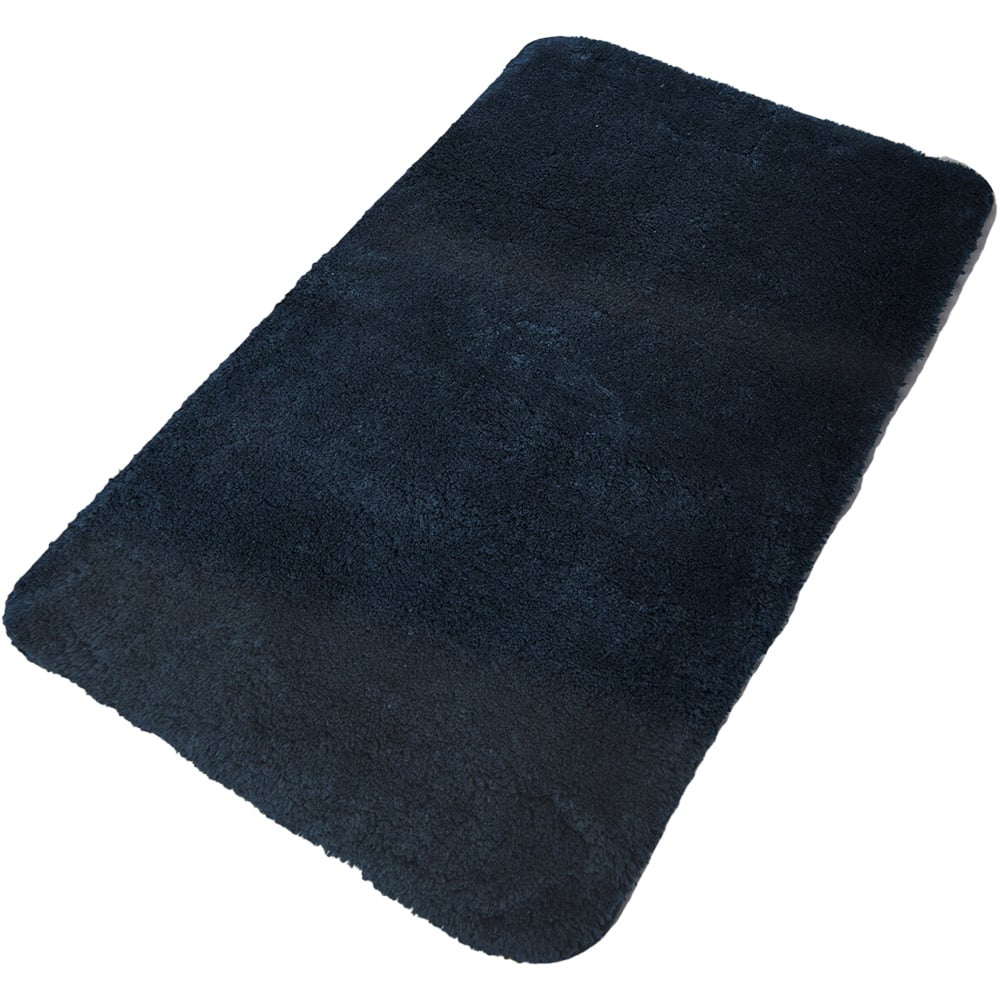 Navy Polyester Supersoft Bath Mat 45 x 75cm Image 1