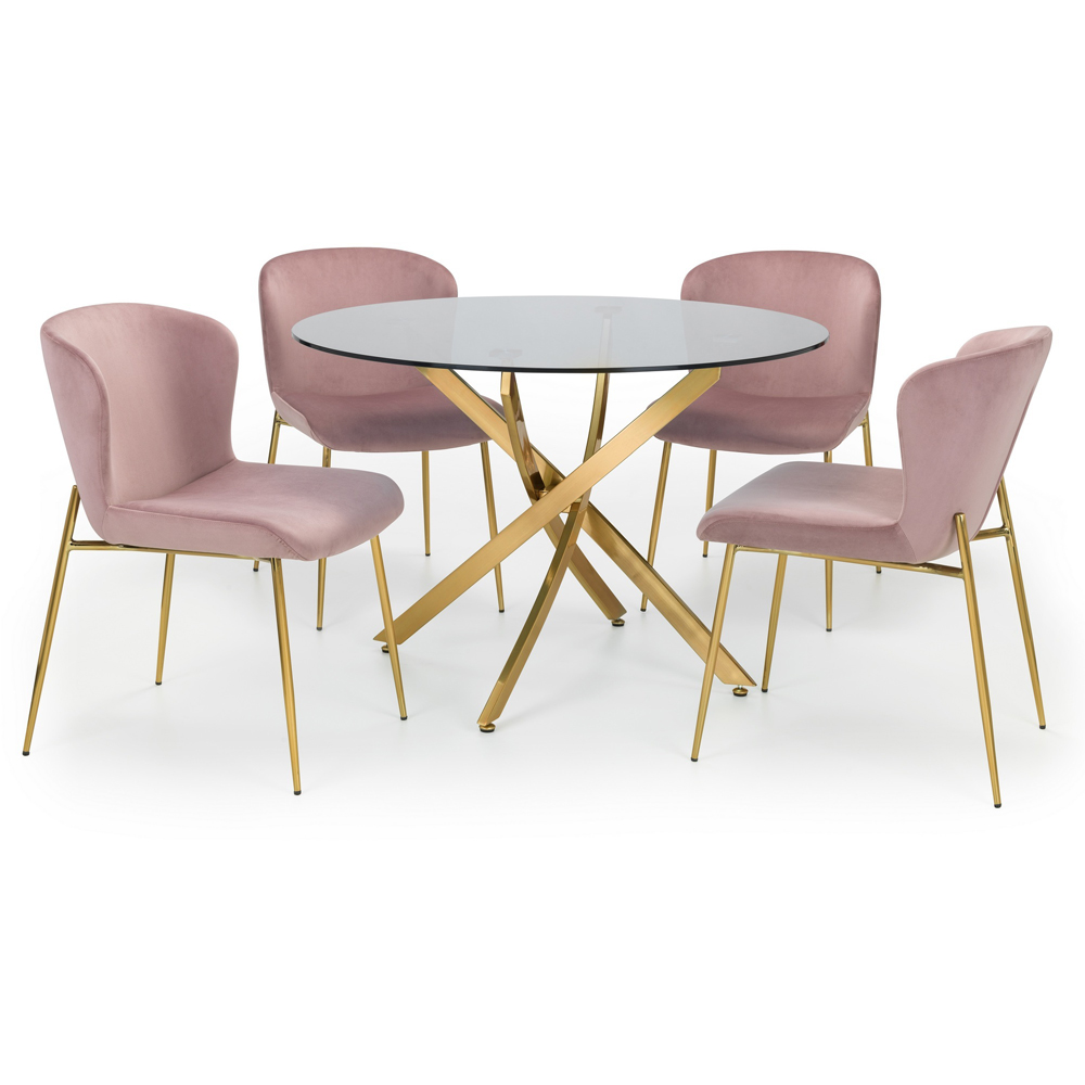 Julian Bowen Harper Set of 2 Dusky Pink Dining Chairs Image 6