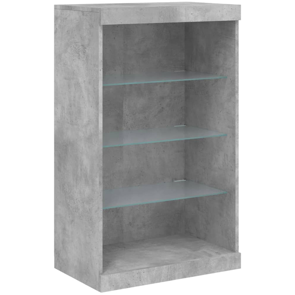 vidaXL 4 Shelf Concrete Grey Wooden Sideboard with LED Lights Image 2