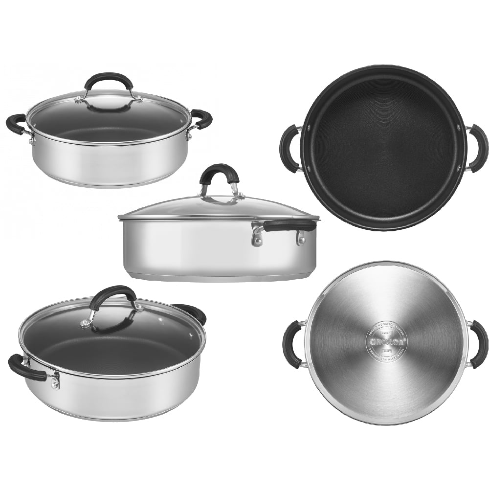 Circulon Total 24cm Nonstick Stainless Steel Shallow Casserole Image 2