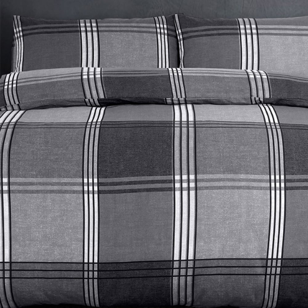 Velosso Hamilton Single Slate Check Duvet Set Image 3