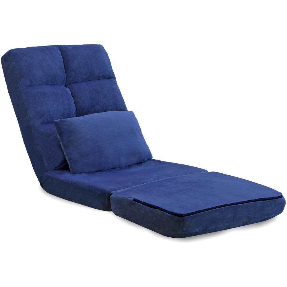Furniture One Blue Foldable Floor Chair with Pillow Image 2