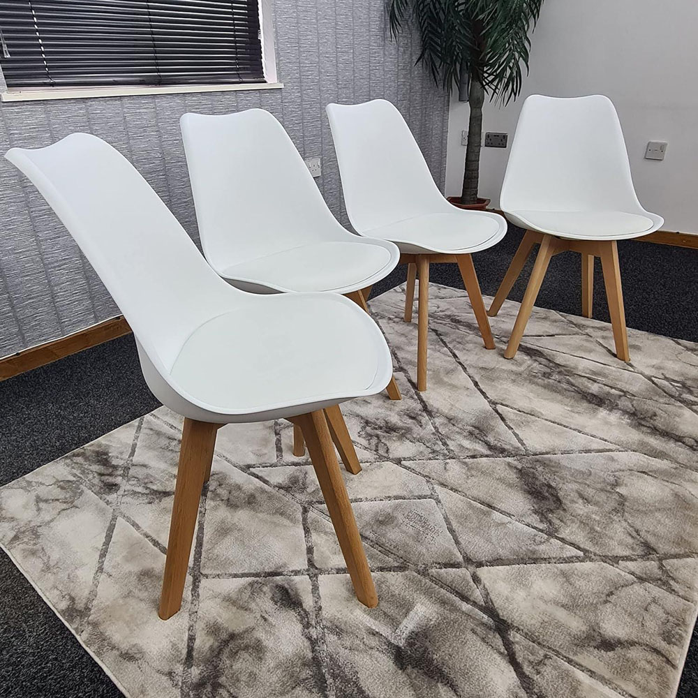 Kosy Koala 6 Seater Plastic Dining Bench Set Oak Effect and White Image 4
