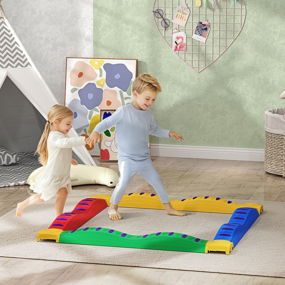 Tommy Toys 12 Pieces Kids Balance Beam Stepping Stones with Non-Slip Foot Pads Image 2