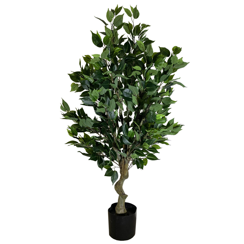 Leaf Realistic Ficus Bush Artificial Plant in Copper Planter 100cm Image 2
