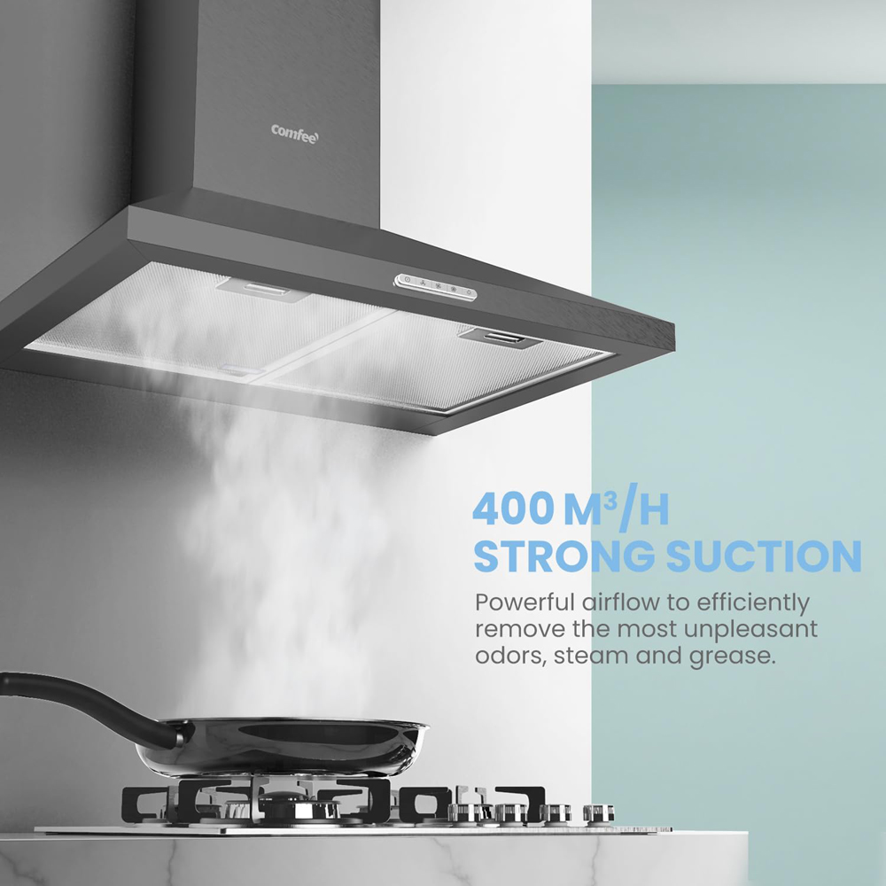 Comfee 60cm Wall Mounted Chimney Cooker Hood with LED Image 3