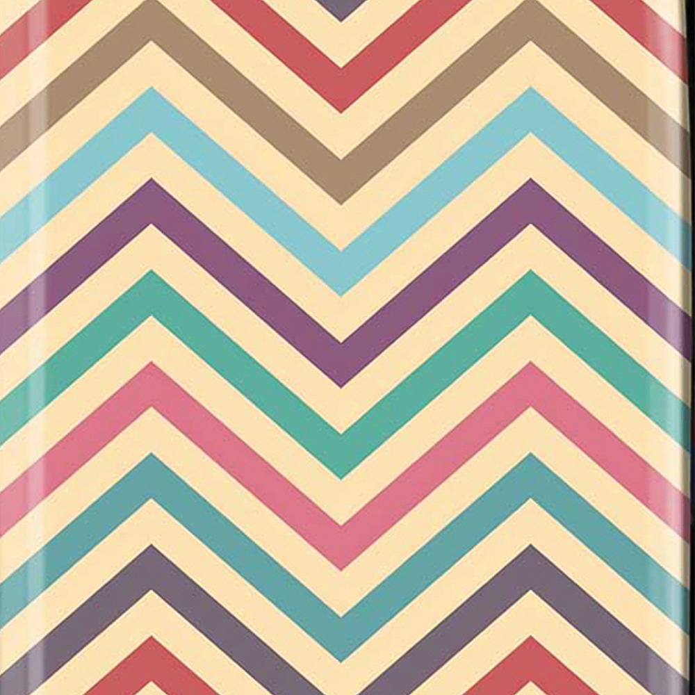 Warren Reed Designer Cabin Geometric Vintage Coloured Chevron Pattern Suitcase Image 3