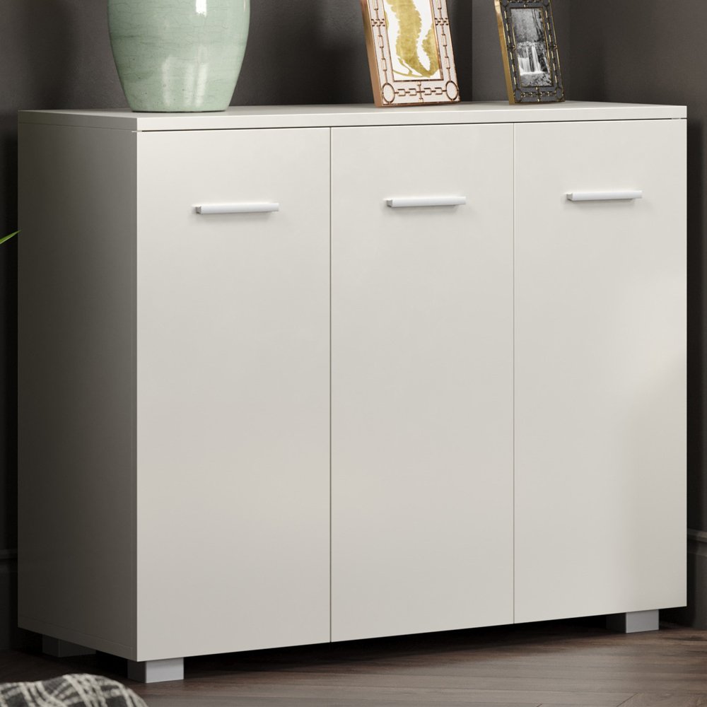 Core Products Lido 3 Doors White Sideboard Image 1