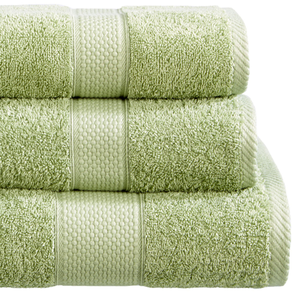 Imperial Ringspun Combed Cotton Sage Green Turkish Guest Towel 2 Pack Image 2