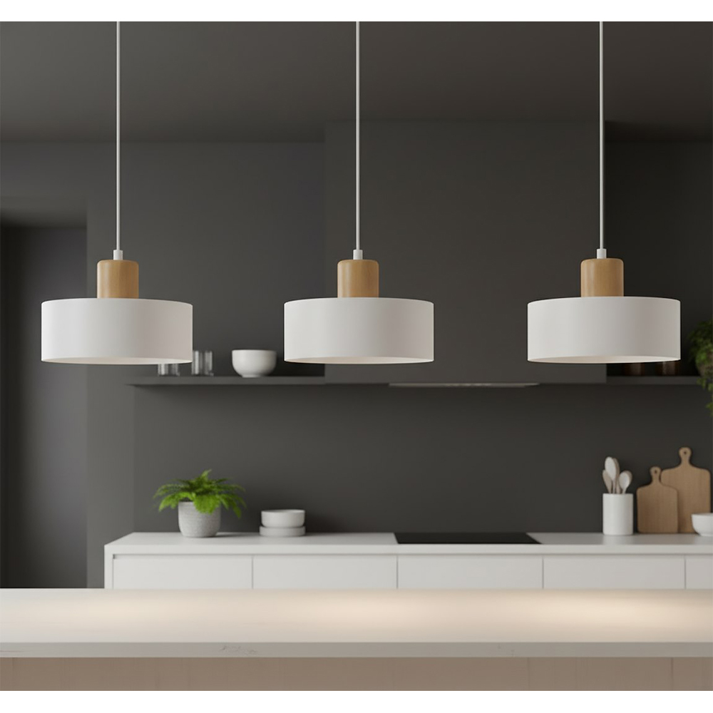 Emibig Torin 3 Light White Pendant Lamp Image 5