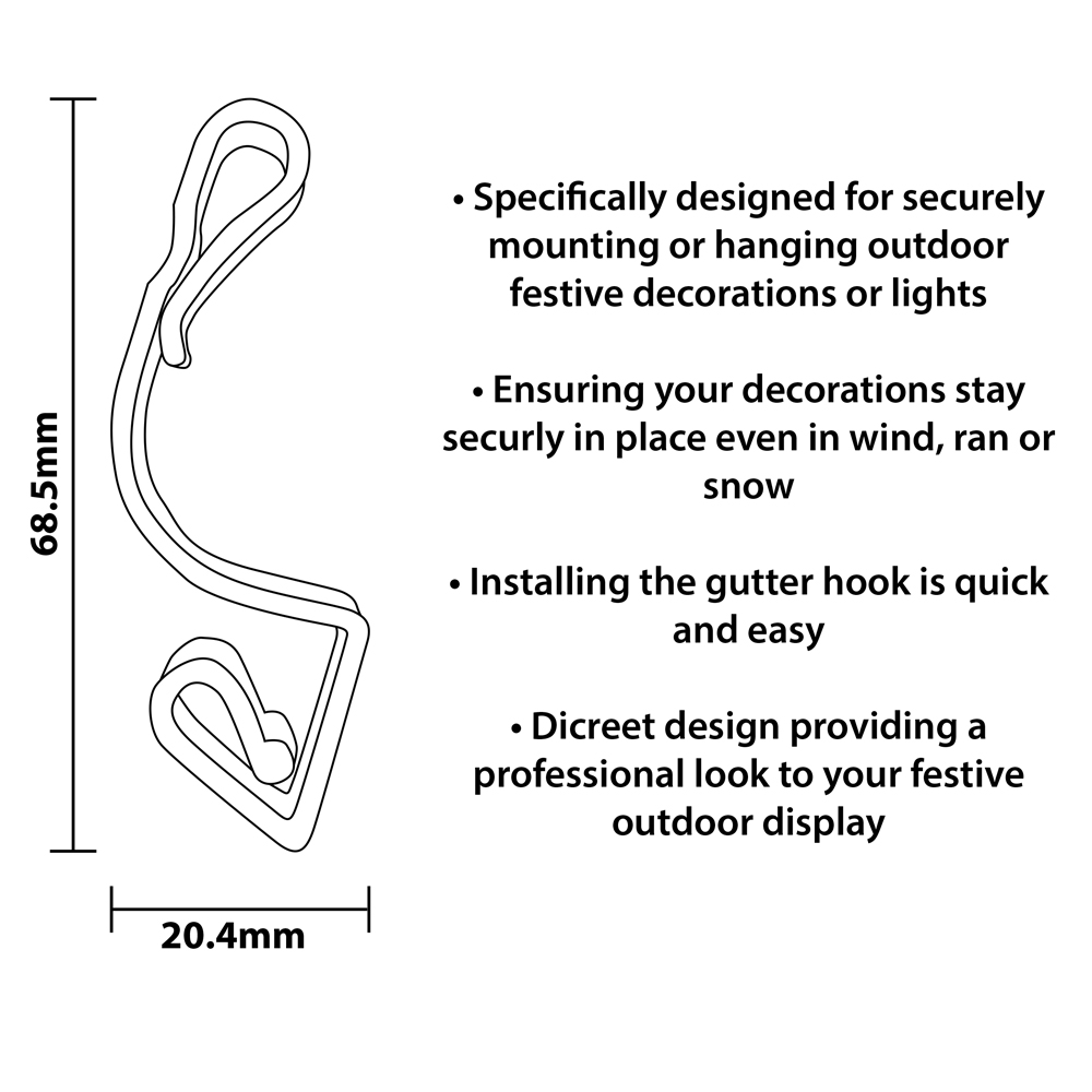 Xmas Haus Black 16 Piece Gutter Hook Set Image 4