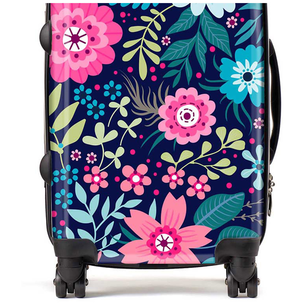 Warren Reed Designer Cabin Cute Colourful Flower Pattern Suitcase Image 2