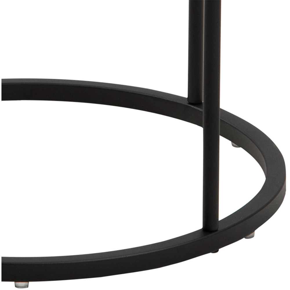 Florence Polo Single Drawer Black and White Round Bedside Table Image 8