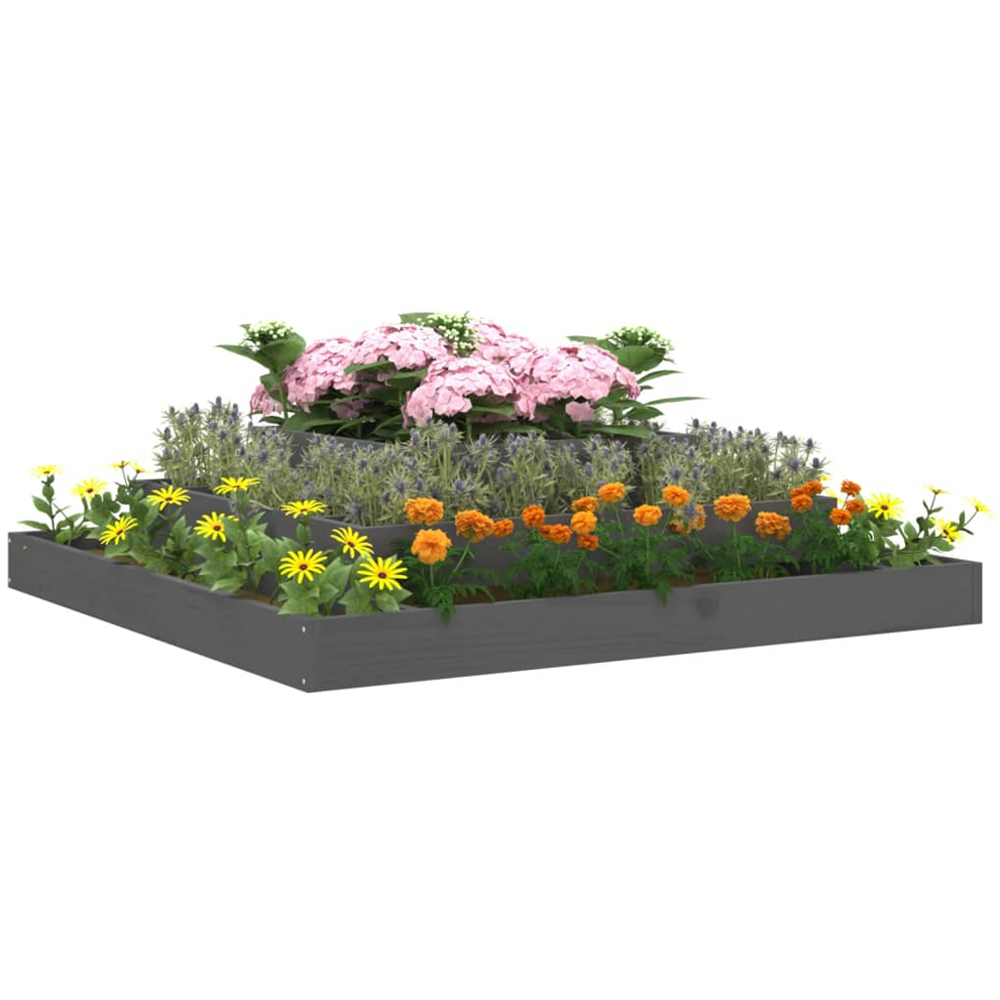 vidaXL 3-Tier Grey Solid Pine Wood Garden Planter 27 x 110 x 110cm Image 2