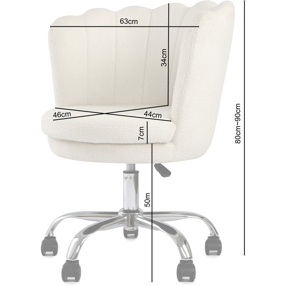 Flora White Petal Back Swivel Office Chair Image 9
