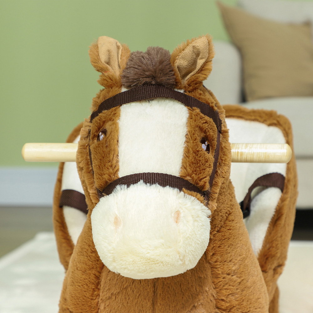 Tommy Toys Brown Kids Rocking Horse with Safety Belt Image 4