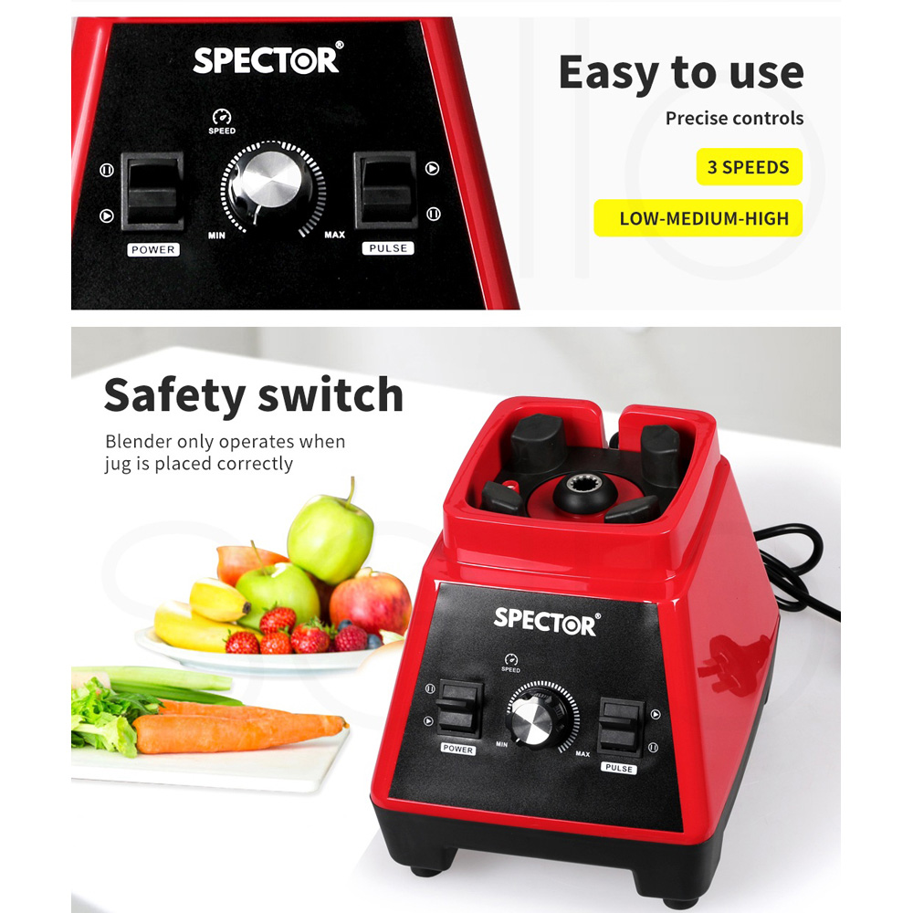 Spector AP0034-RD Red Commercial Blender Mixer Food Processor 2L Image 7