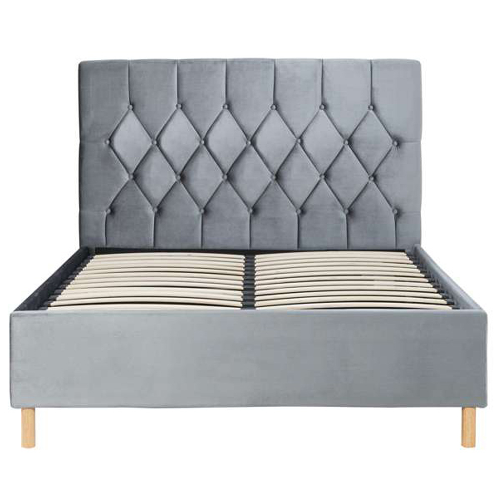 Loxley Small Double Grey Fabric Bed Image 8