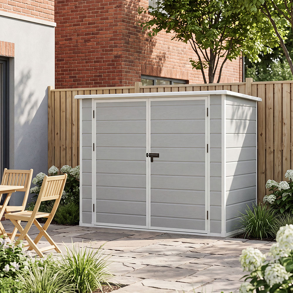 Living and Home 7 x 4ft Plastic Bicycle Storage Shed Image 8